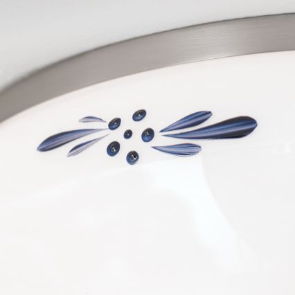 Iluminação de teto LANDHAUS 2xE27/60W/230V diâmetro 28 cm cromado mate/branco