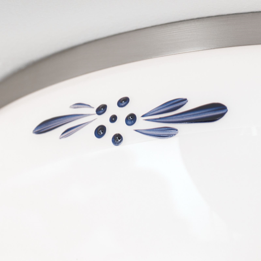 Iluminação de teto LANDHAUS 2xE27/60W/230V diâmetro 28 cm cromado mate/branco