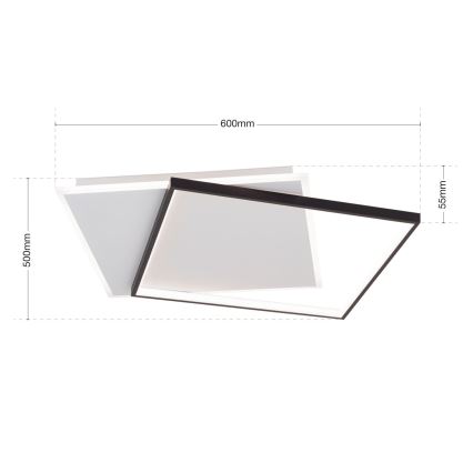 Luminária de Teto LED Dimerizável EMANUEL LED/50W/230V branco/preto
