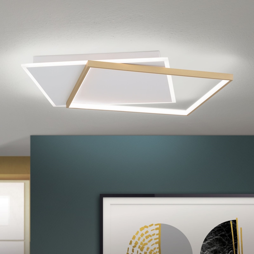 Luminária de teto LED dimmerizável EMANUEL LED/50W/230V branco/dourado