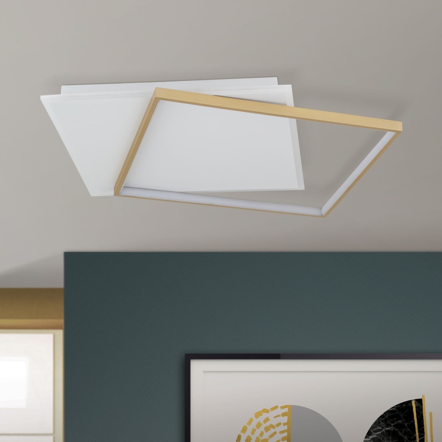 Luminária de teto LED dimmerizável EMANUEL LED/50W/230V branco/dourado