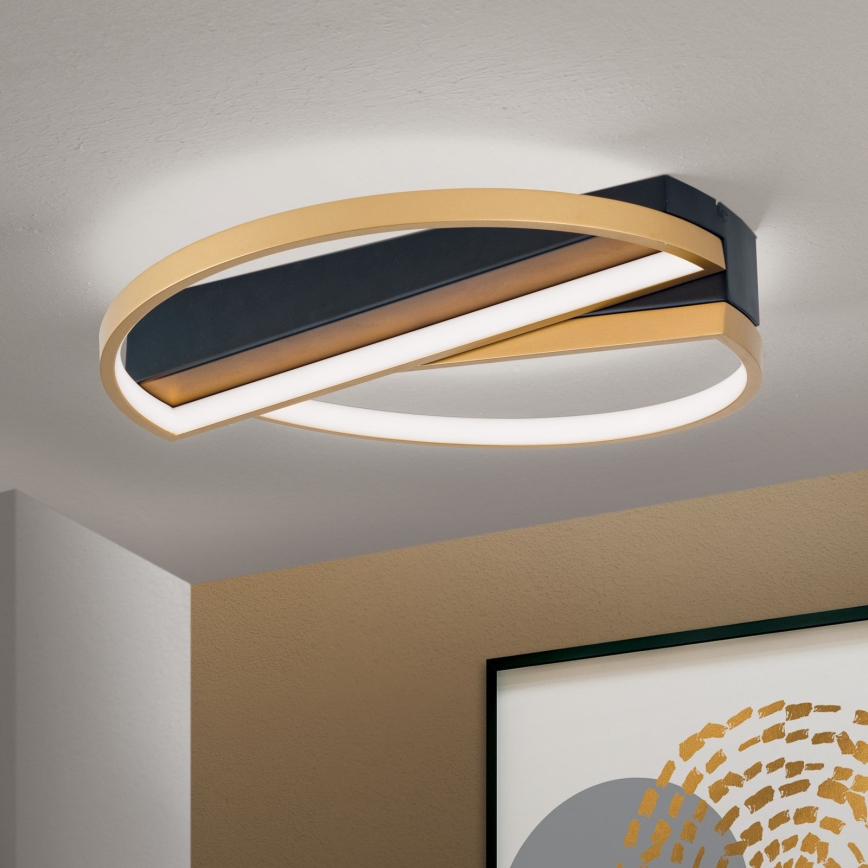 Iluminação de teto LED com regulação OLGA LED/28W/230V dourado/preto