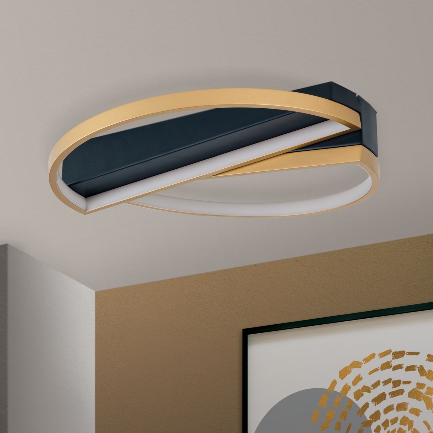 Iluminação de teto LED com regulação OLGA LED/28W/230V dourado/preto