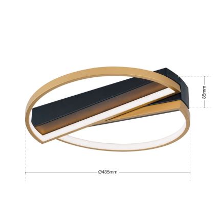 Iluminação de teto LED com regulação OLGA LED/28W/230V dourado/preto
