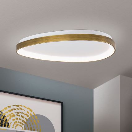 Iluminação de teto LED CHARLIE LED/48W/230V diâmetro 65 cm dourado