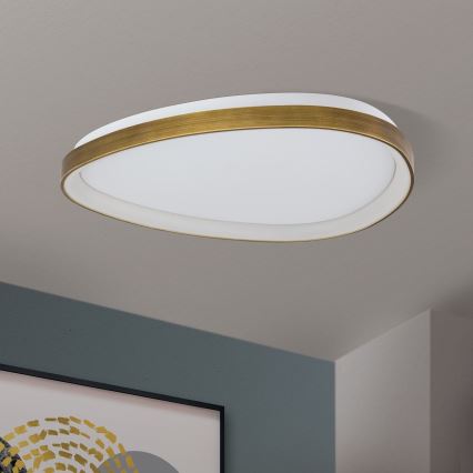 Iluminação de teto LED CHARLIE LED/48W/230V diâmetro 65 cm dourado