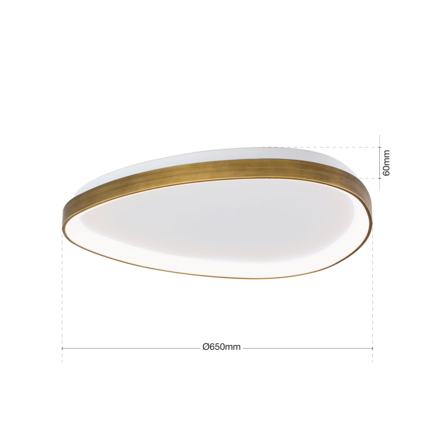 Iluminação de teto LED CHARLIE LED/48W/230V diâmetro 65 cm dourado
