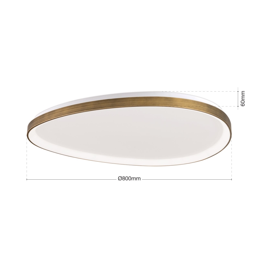 Iluminação de teto LED CHARLIE LED/72W/230V diâmetro 80 cm dourado