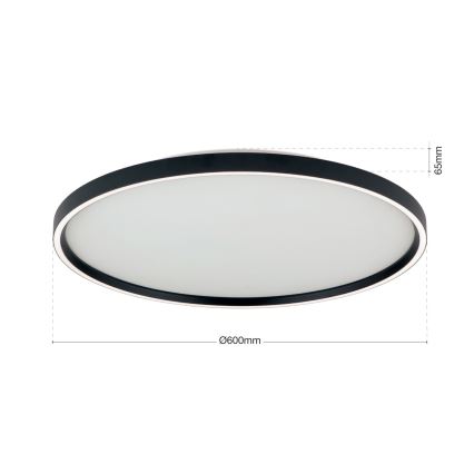 Iluminação de teto LED com regulação MASCA LED/47W/230V 2700/3350/4000K diâmetro 60 cm preto