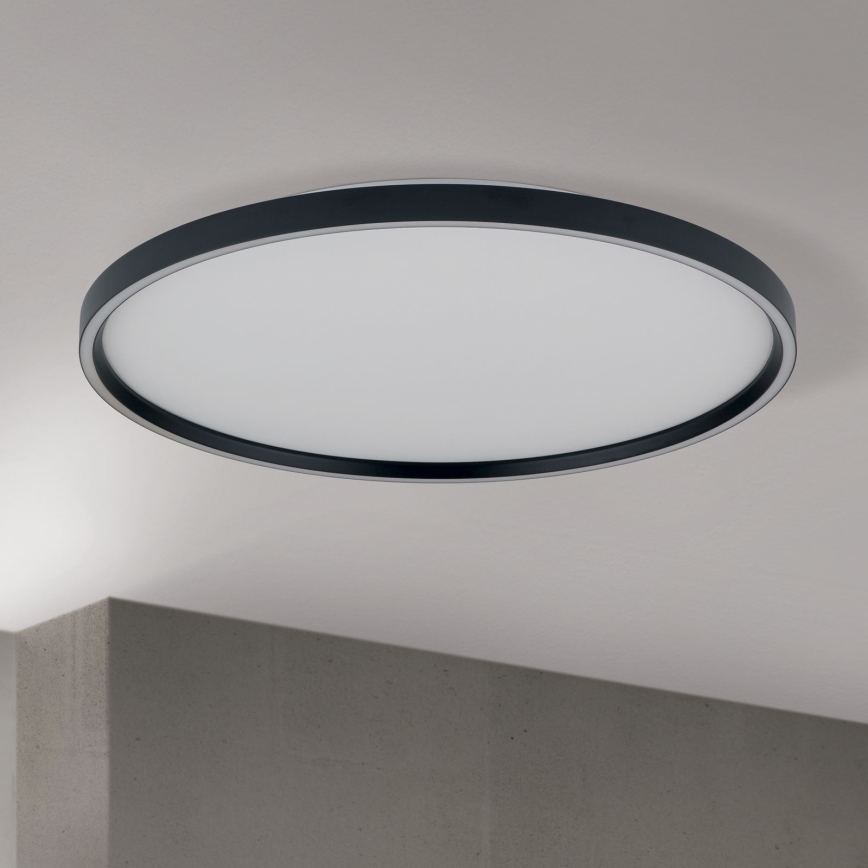 Luminária de teto LED dimmerizável MASCA LED/47W/230V 2700/3350/4000K diâmetro 60 cm preta