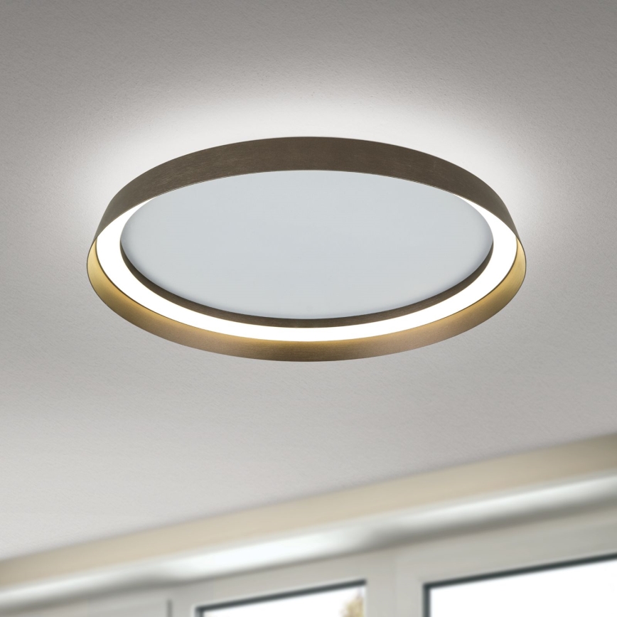 Iluminação de teto LED com regulação MANTA LED/38W/230V 2700/3000/4000K diâmetro 45 cm castanho
