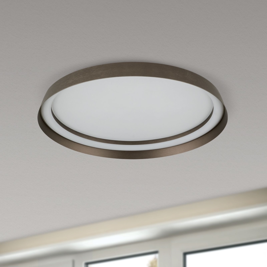 Iluminação de teto LED com regulação MANTA LED/38W/230V 2700/3000/4000K diâmetro 45 cm castanho