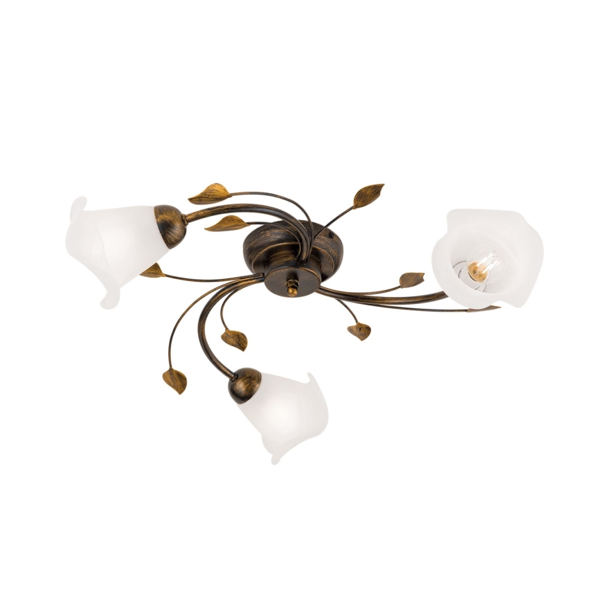 Candeeiro integrado SISI 3xE14/40W/230V diâmetro 60 cm bronze/pátina