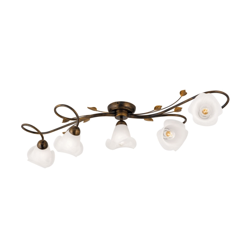 Candeeiro integrado SISI 5xE14/40W/230V bronze/pátina