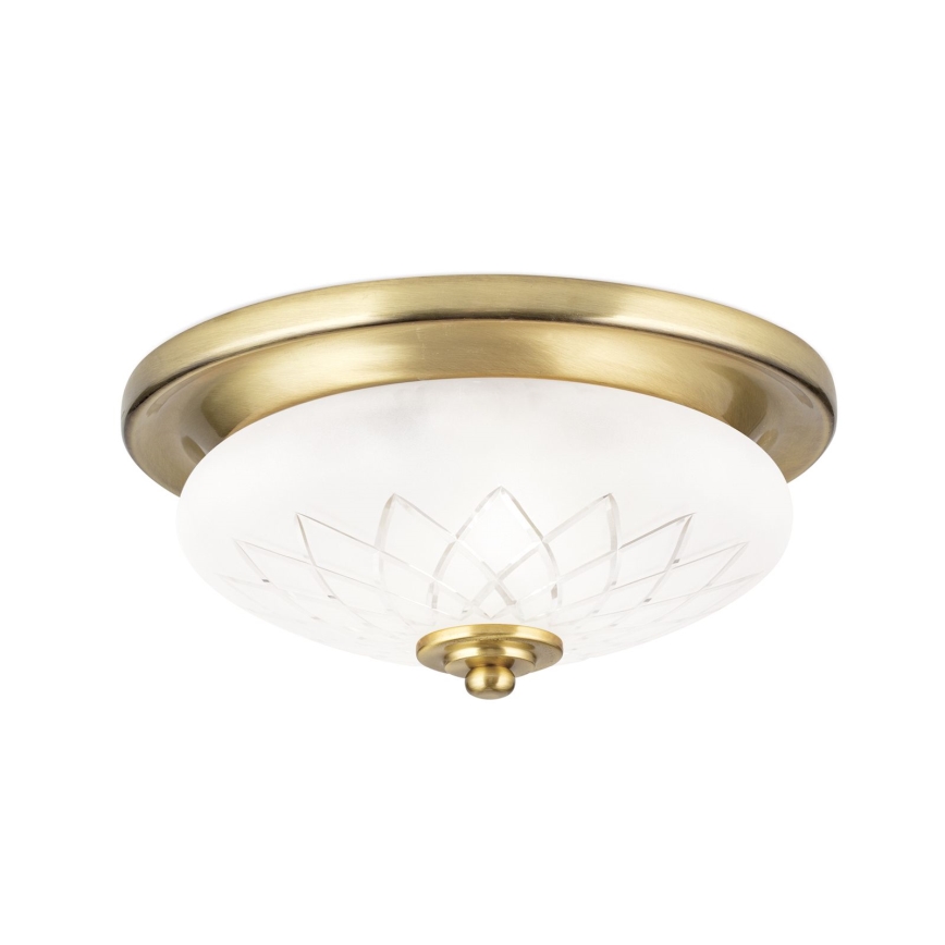 Iluminação de teto PORTO 1xE27/40W/230V diâmetro 26 cm dourado