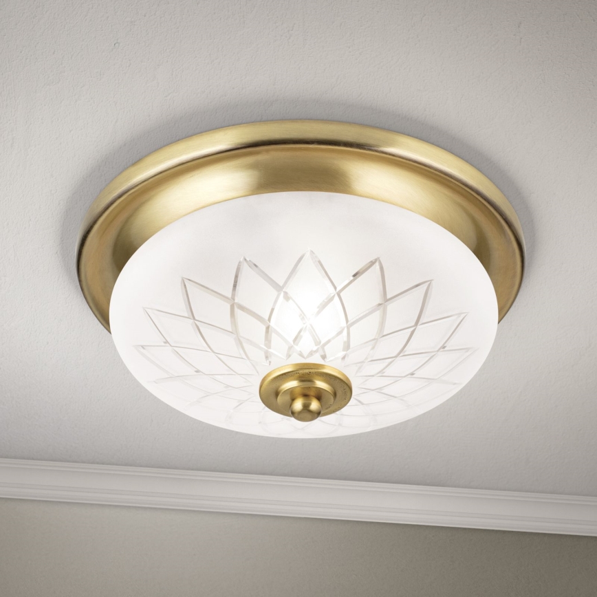 Iluminação de teto PORTO 1xE27/40W/230V diâmetro 26 cm dourado