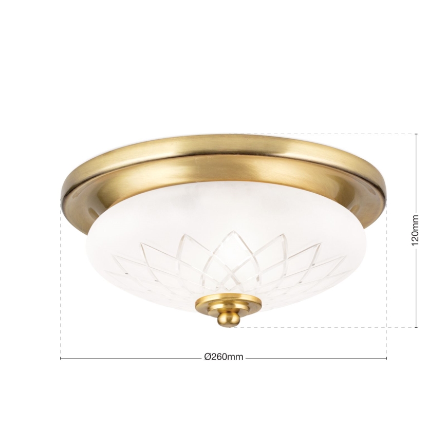 Iluminação de teto PORTO 1xE27/40W/230V diâmetro 26 cm dourado