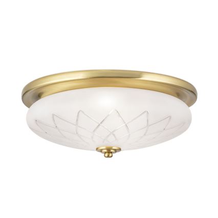 Iluminação de teto PORTO 2xE27/40W/230V diâmetro 37 cm dourado