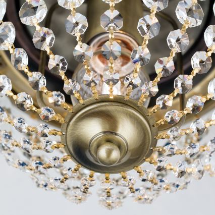 Iluminação de teto de cristal PLAFOND 1xE27/40W/230V diâmetro 26 cm bronze