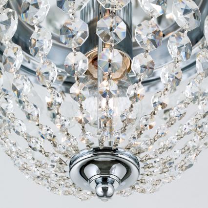 Iluminação de teto de cristal PLAFOND 1xE27/40W/230V diâmetro 26 cm cromado brilhante