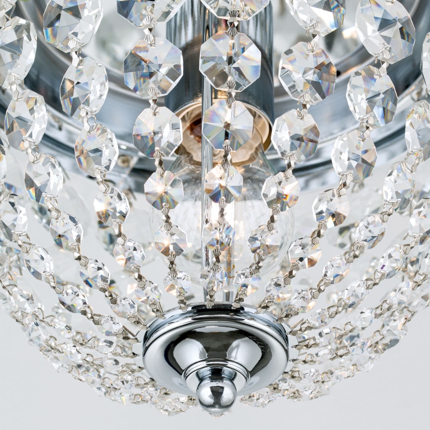 Iluminação de teto de cristal PLAFOND 1xE27/40W/230V diâmetro 26 cm cromado brilhante
