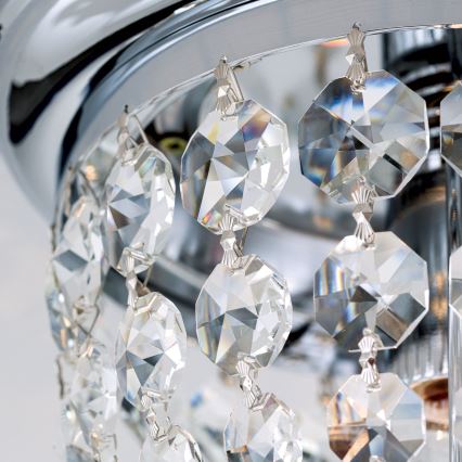 Iluminação de teto de cristal PLAFOND 1xE27/40W/230V diâmetro 26 cm cromado brilhante