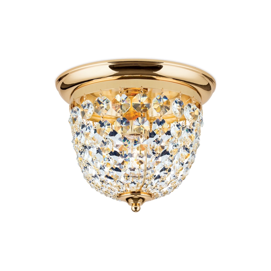 Iluminação de teto de cristal PLAFOND 1xE27/40W/230V diâmetro 26 cm dourado