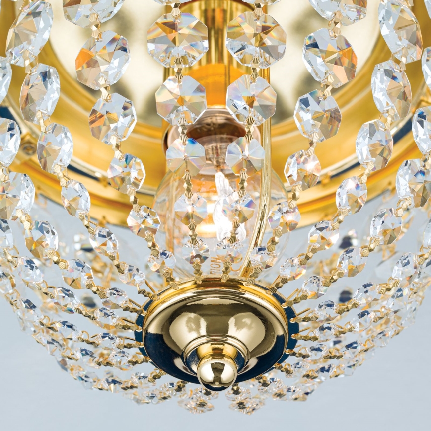 Iluminação de teto de cristal PLAFOND 1xE27/40W/230V diâmetro 26 cm dourado