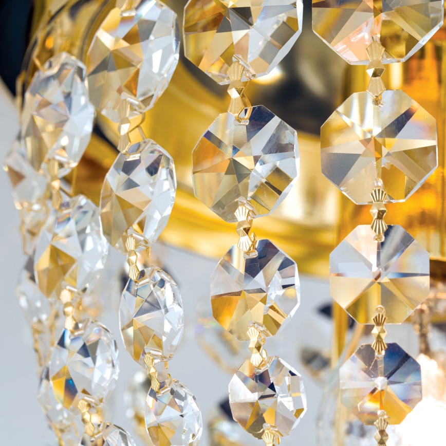 Iluminação de teto de cristal PLAFOND 1xE27/40W/230V diâmetro 26 cm dourado