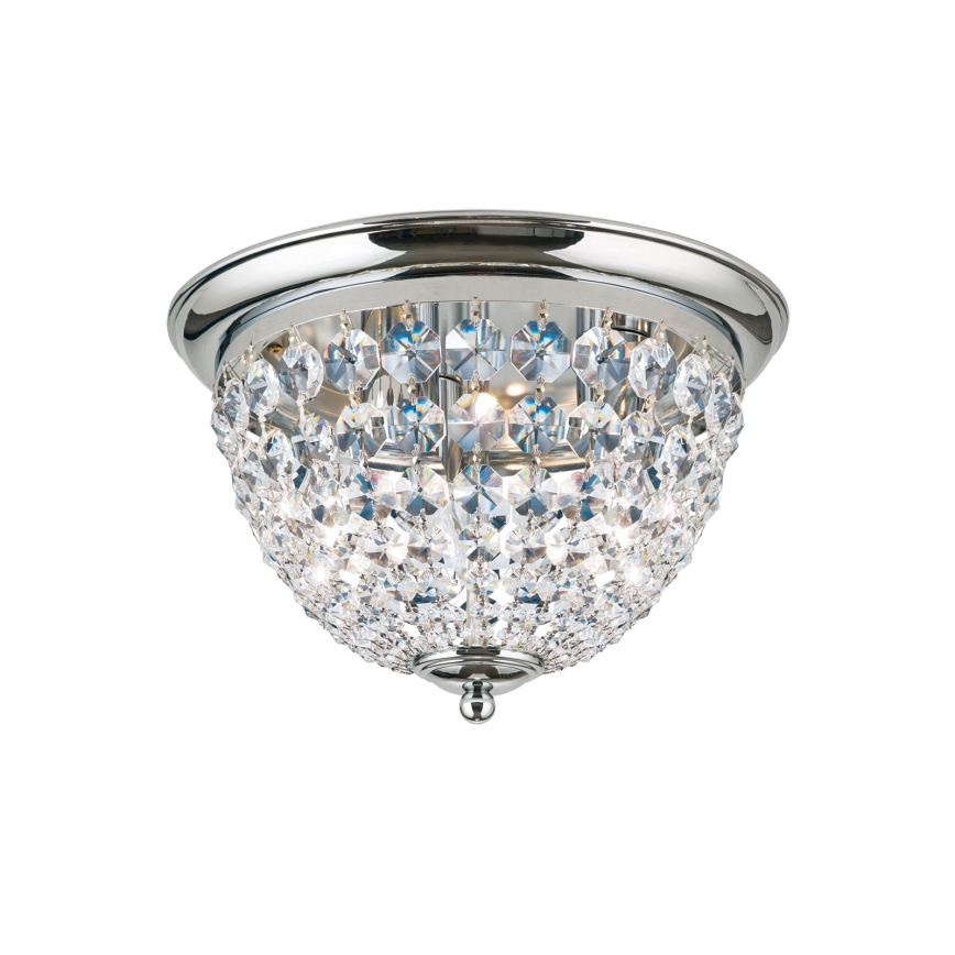 Iluminação de teto de cristal PLAFOND 3xE27/40W/230V diâmetro 35 cm cromado brilhante