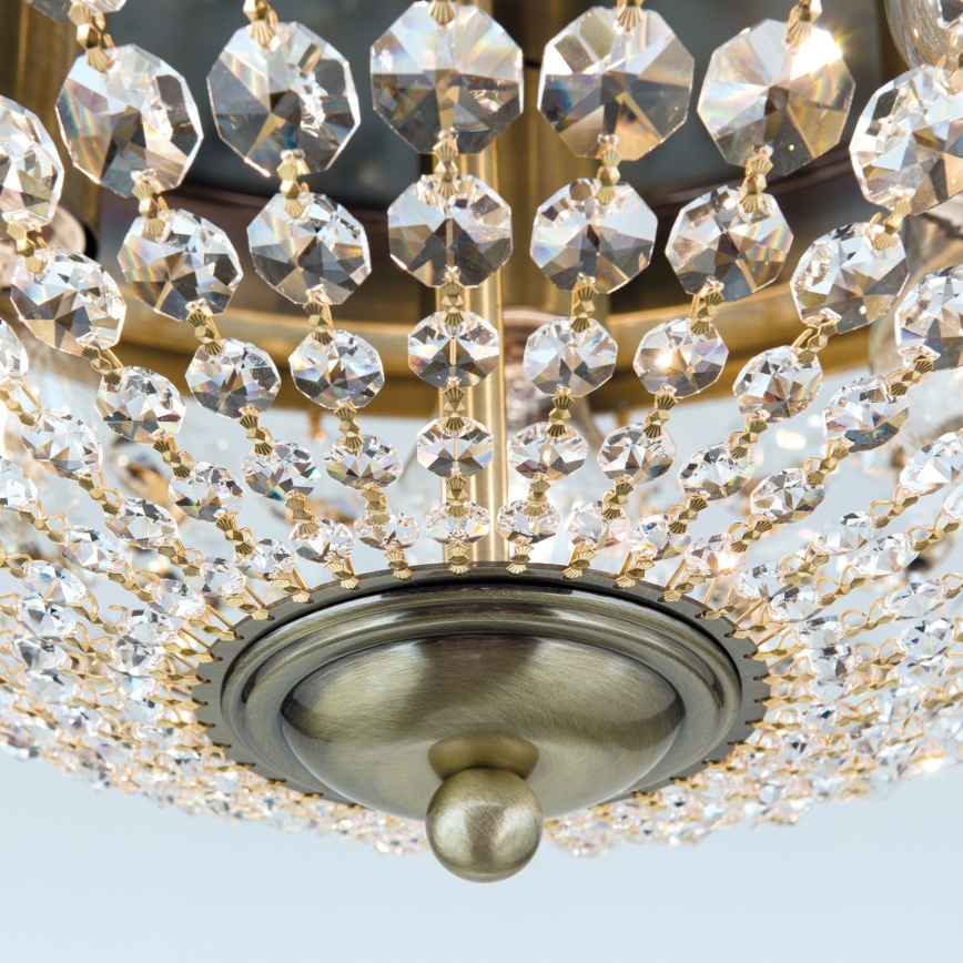 Iluminação de teto de cristal PLAFOND 6xE27/40W/230V diâmetro 47 cm bronze