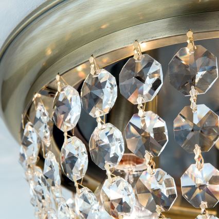 Iluminação de teto de cristal PLAFOND 6xE27/40W/230V diâmetro 47 cm bronze