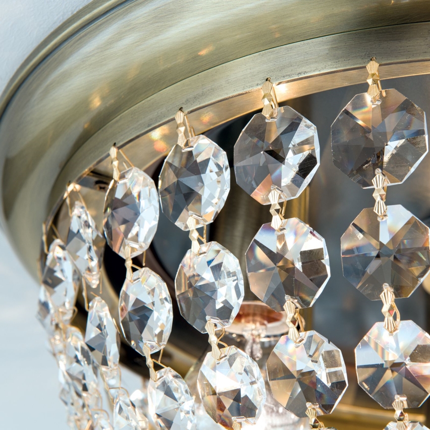 Iluminação de teto de cristal PLAFOND 6xE27/40W/230V diâmetro 47 cm bronze