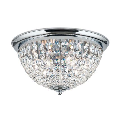 Iluminação de teto de cristal PLAFOND 6xE27/40W/230V diâmetro 47 cm cromado brilhante