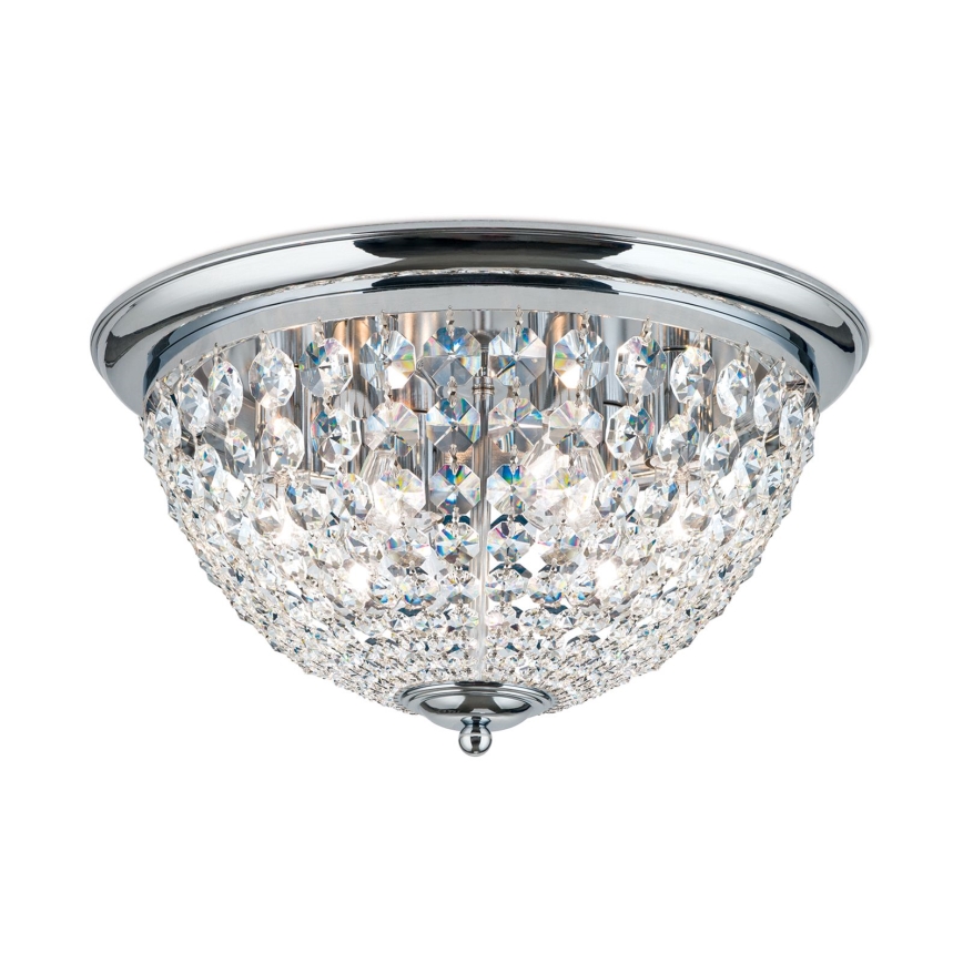 Iluminação de teto de cristal PLAFOND 6xE27/40W/230V diâmetro 47 cm cromado brilhante
