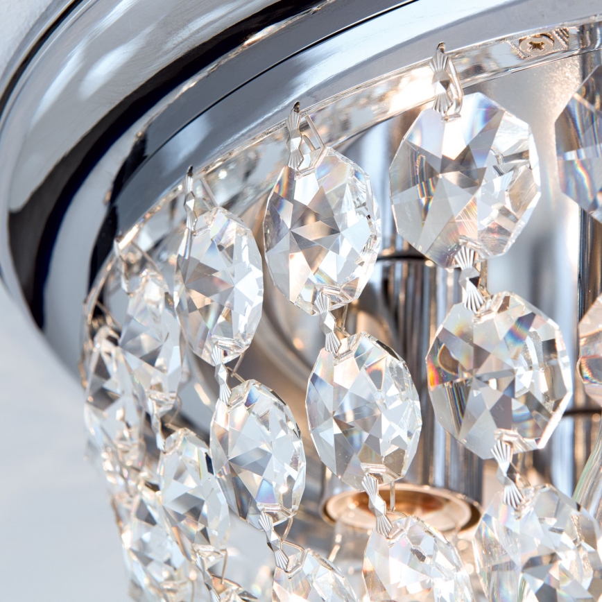 Iluminação de teto de cristal PLAFOND 6xE27/40W/230V diâmetro 47 cm cromado brilhante