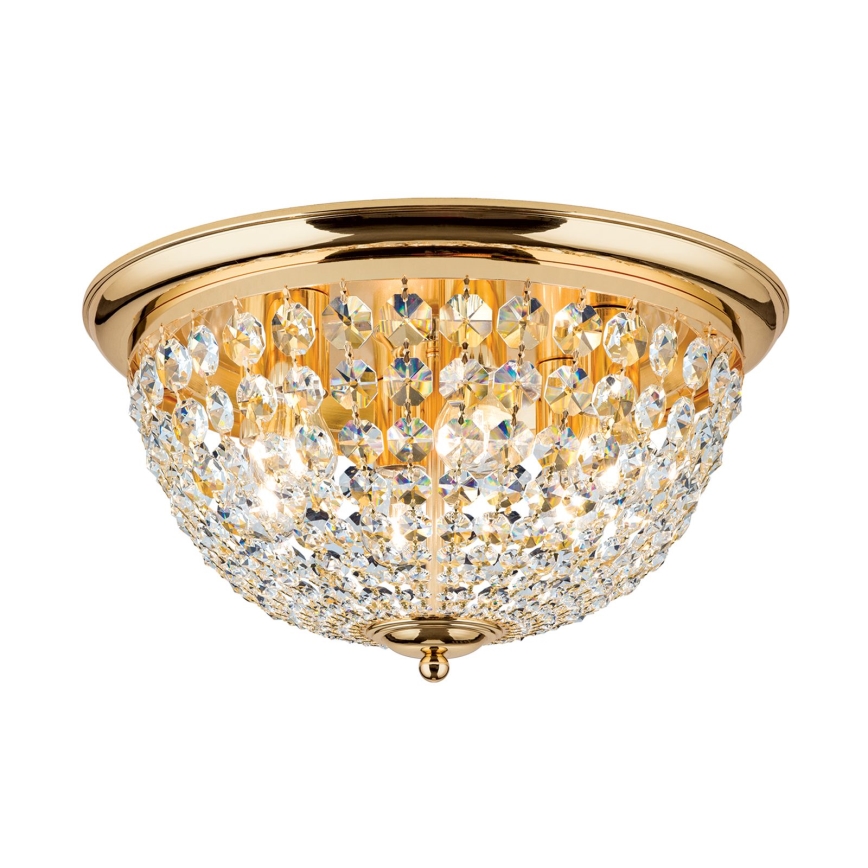 Iluminação de teto de cristal PLAFOND 6xE27/40W/230V diâmetro 47 cm dourado