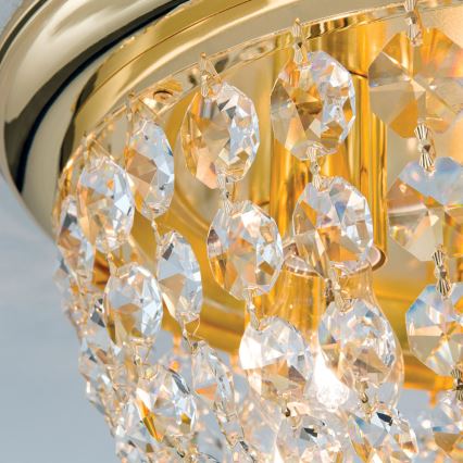 Iluminação de teto de cristal PLAFOND 6xE27/40W/230V diâmetro 47 cm dourado