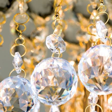 Iluminação de teto de cristal GLORIA 4xG9/40W/230V diâmetro 38 cm dourado