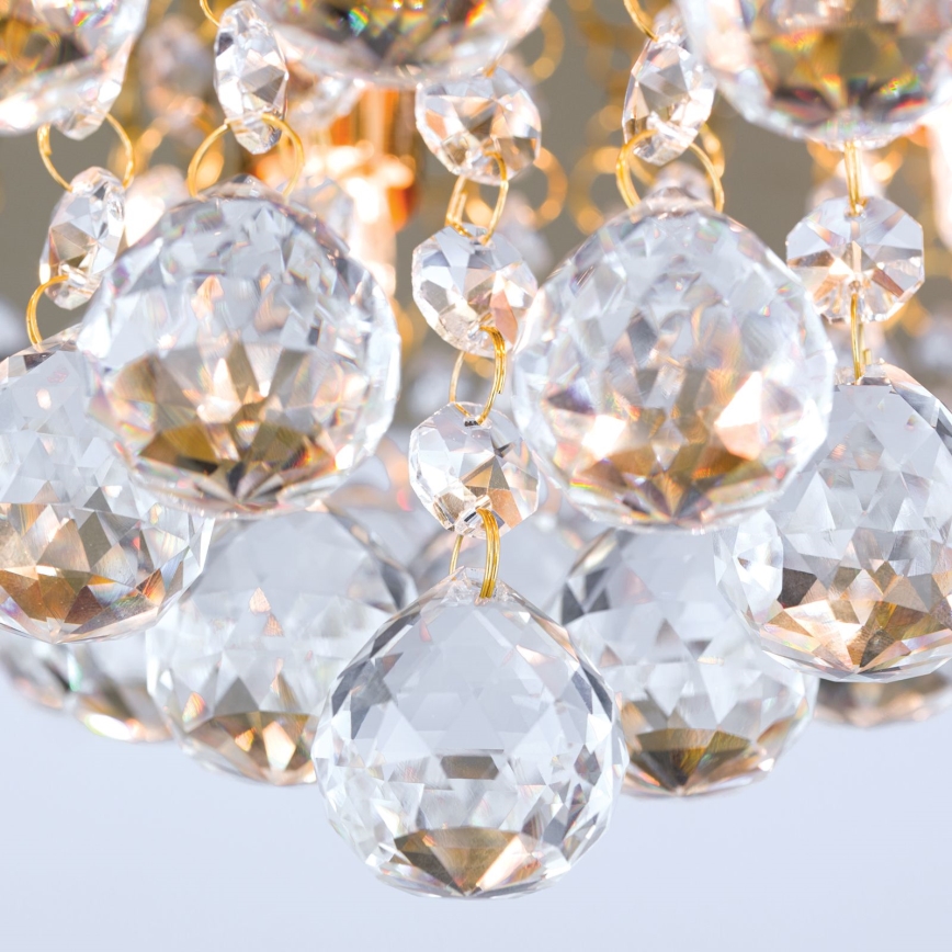 Iluminação de teto de cristal GLORIA 4xG9/40W/230V diâmetro 38 cm dourado