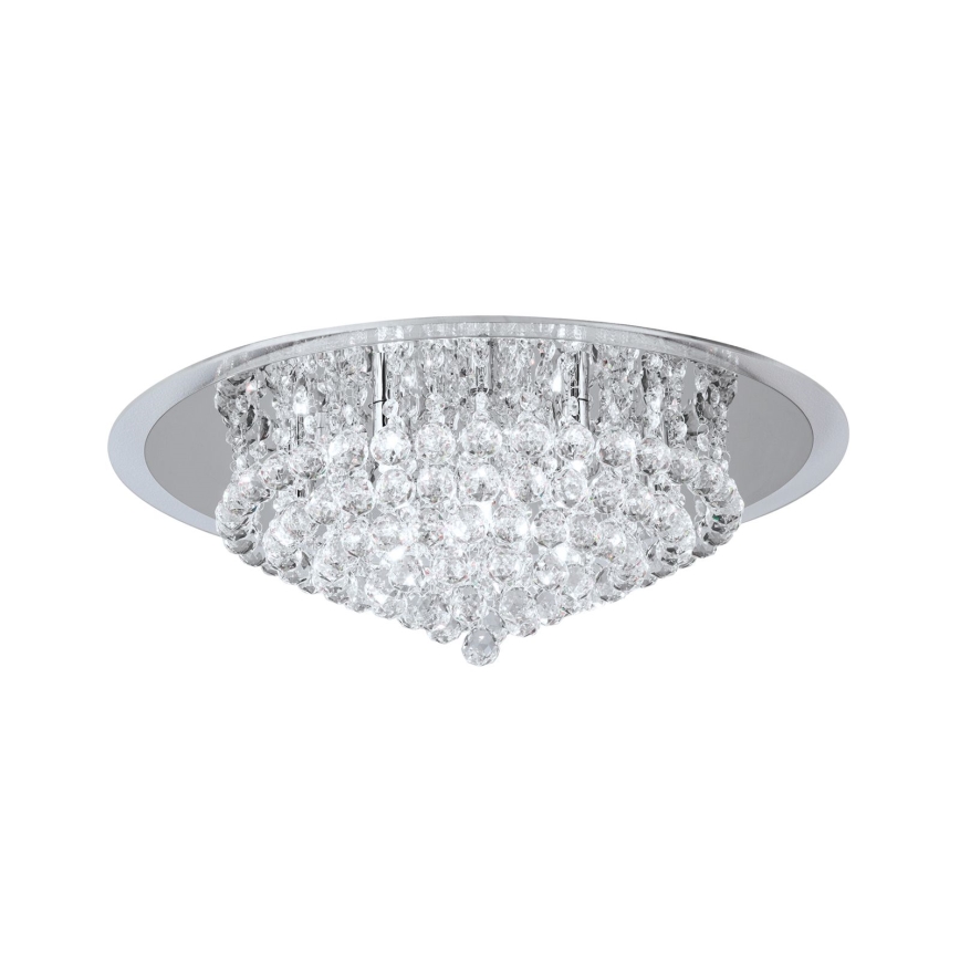 Iluminação de teto de cristal GLORIA 9xG9/40W/230V diâmetro 62 cm transparente/cromado brilhante