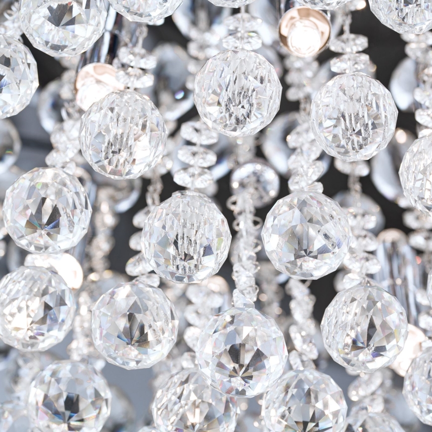 Iluminação de teto de cristal GLORIA 9xG9/40W/230V diâmetro 62 cm transparente/cromado brilhante