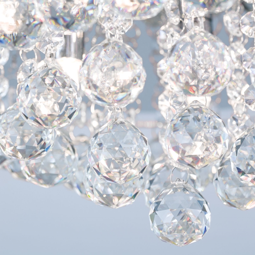 Iluminação de teto de cristal GLORIA 9xG9/40W/230V diâmetro 62 cm transparente/cromado brilhante