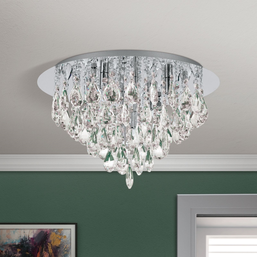 Iluminação de teto em cristal CELESTE 6xG9/40W/230V diâmetro 45 cm cromado brilhante