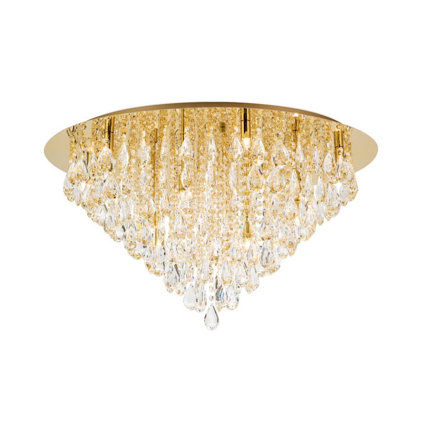 Iluminação de teto em cristal CELESTE 12xG9/40W/230V diâmetro 75 cm dourado