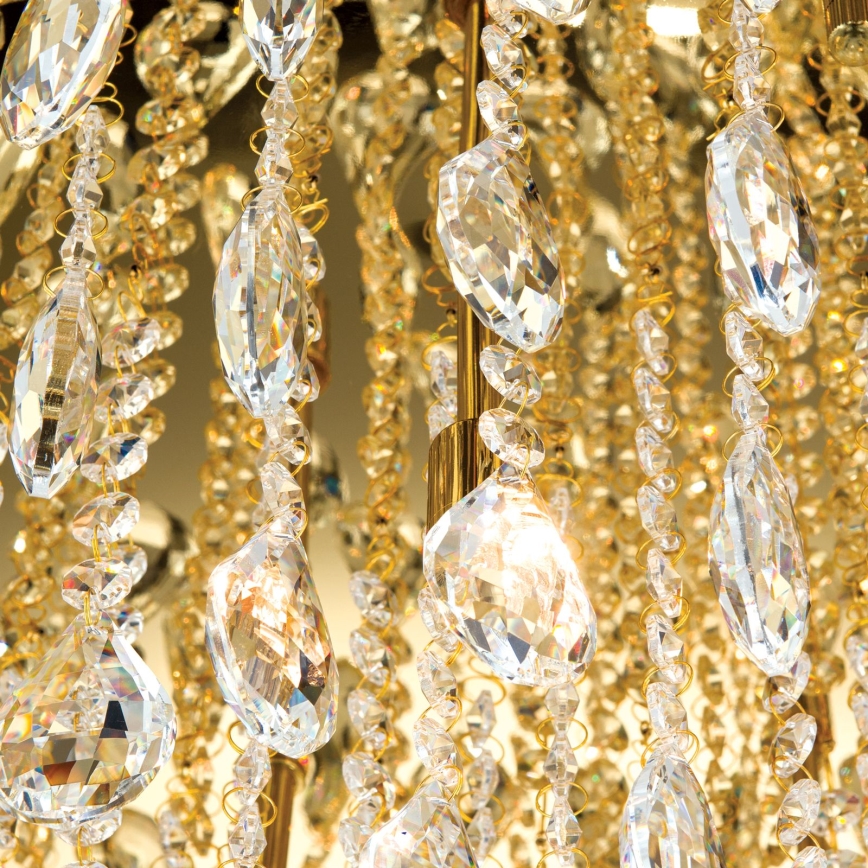 Iluminação de teto em cristal CELESTE 12xG9/40W/230V diâmetro 75 cm dourado