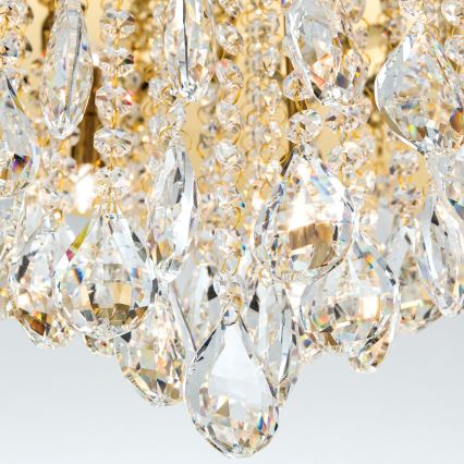 Iluminação de teto em cristal CELESTE 12xG9/40W/230V diâmetro 75 cm dourado