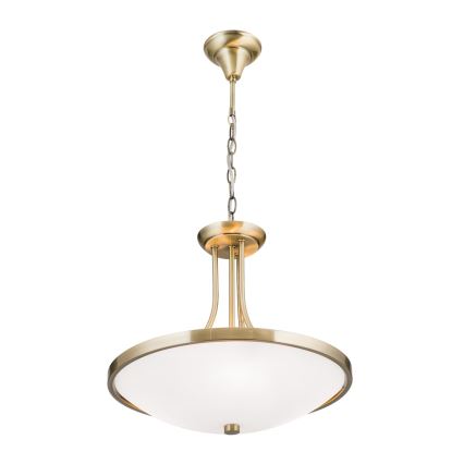 Candeeiro suspenso AIDA 3xE27/60W/230V diâmetro 39,5 cm latão