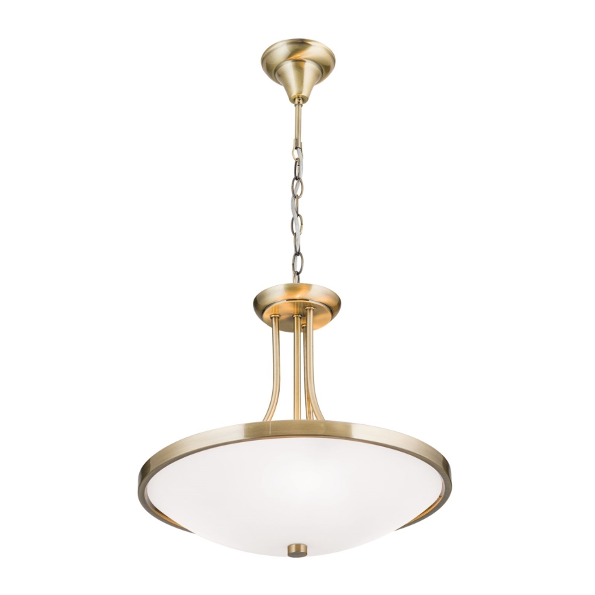 Candeeiro suspenso AIDA 3xE27/60W/230V diâmetro 39,5 cm latão