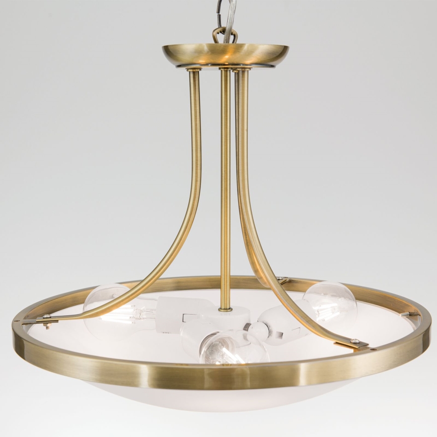 Candeeiro suspenso AIDA 3xE27/60W/230V diâmetro 39,5 cm latão